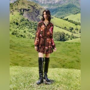 Farm Rio Black Chenille Mini Dress
